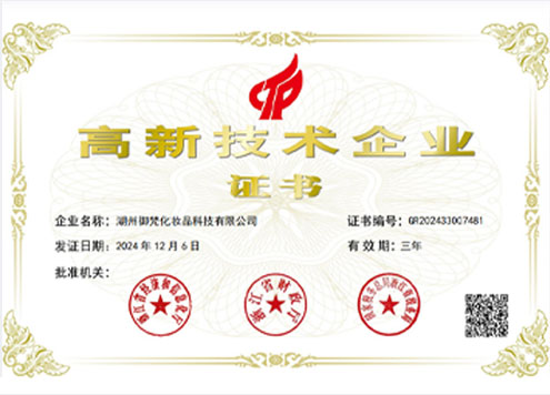 御梵高新技术企业证书